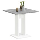 Table de salle à manger 70 cm gris béton et blanc