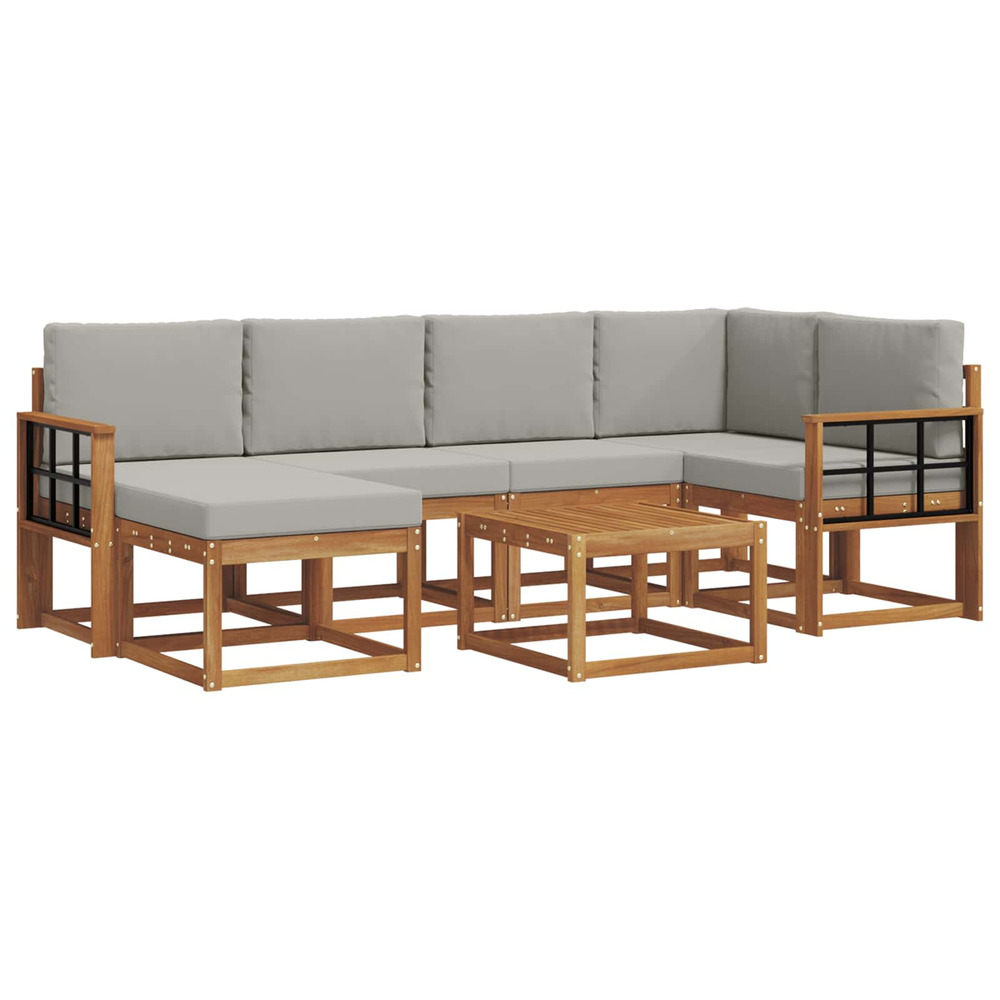 Ensemble de canapés d'extérieur 7 pcs gris naturel et clair