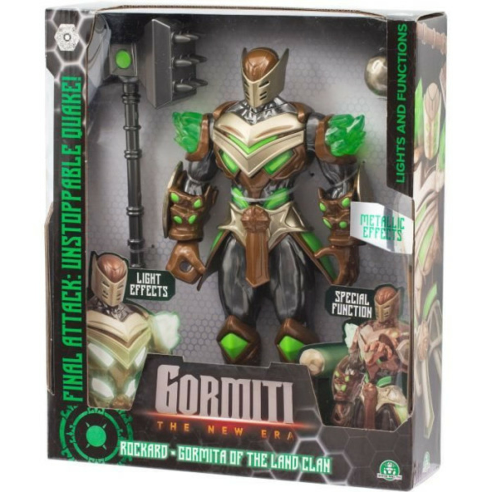 Figurine articulée - gormiti - gormiti avec attaque lumineuse terre - rockard - 27 cm - a partir de 4 ans - grv074