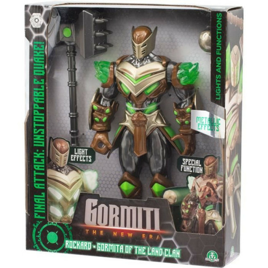 Figurine articulée - gormiti - gormiti avec attaque lumineuse terre - rockard - 27 cm - a partir de 4 ans - grv074