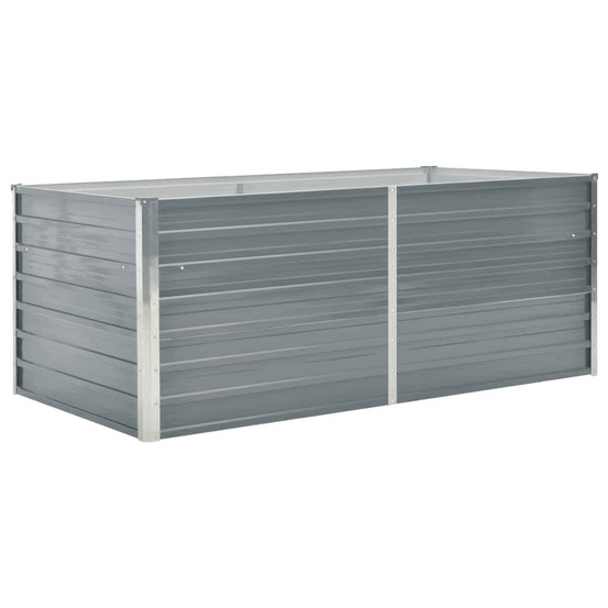 Jardinière 160 x 80 x 45 cm acier galvanisé gris