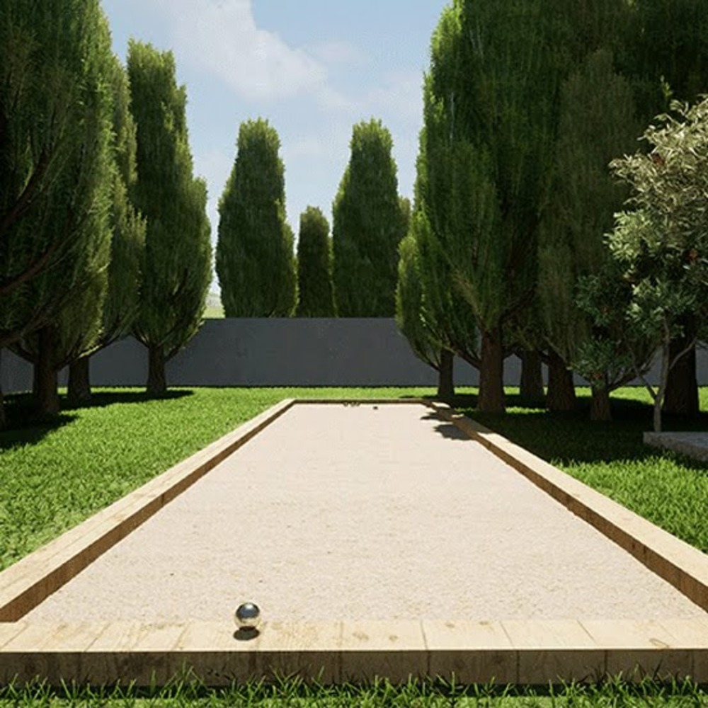 Kit terrain de pétanque jaune 25m²