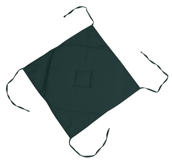 Coussin galette de chaise 4 rabats emeraude 40x40cm