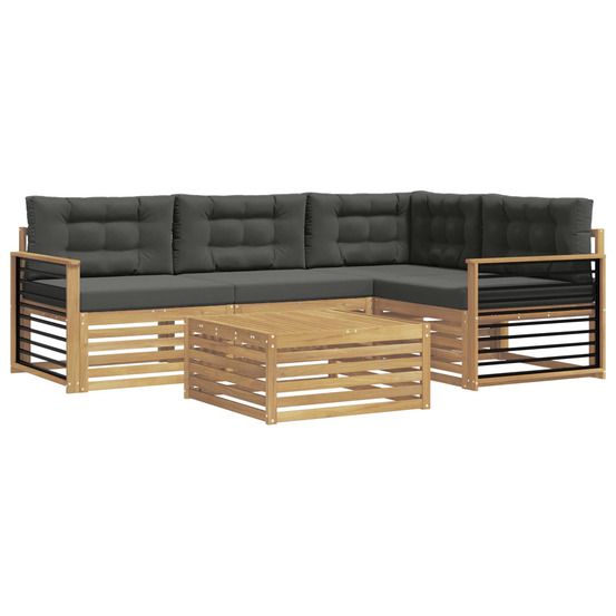 Ensemble de canapés d'extérieur 6 pc blanc et anthracite