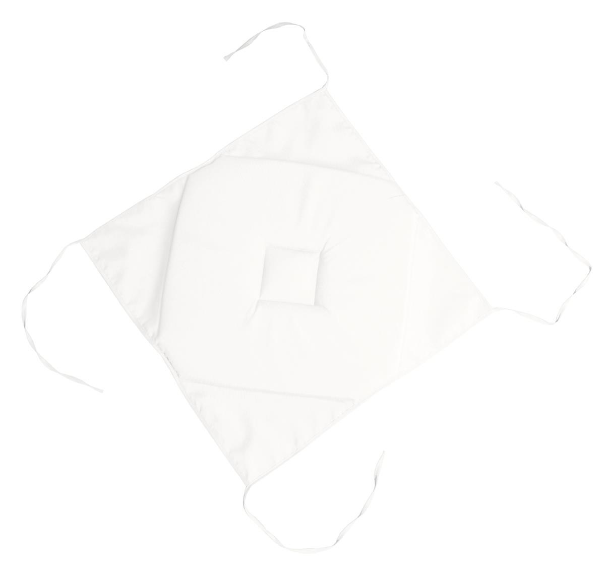 Coussin galette de chaise 4 rabats blanc 40x40cm