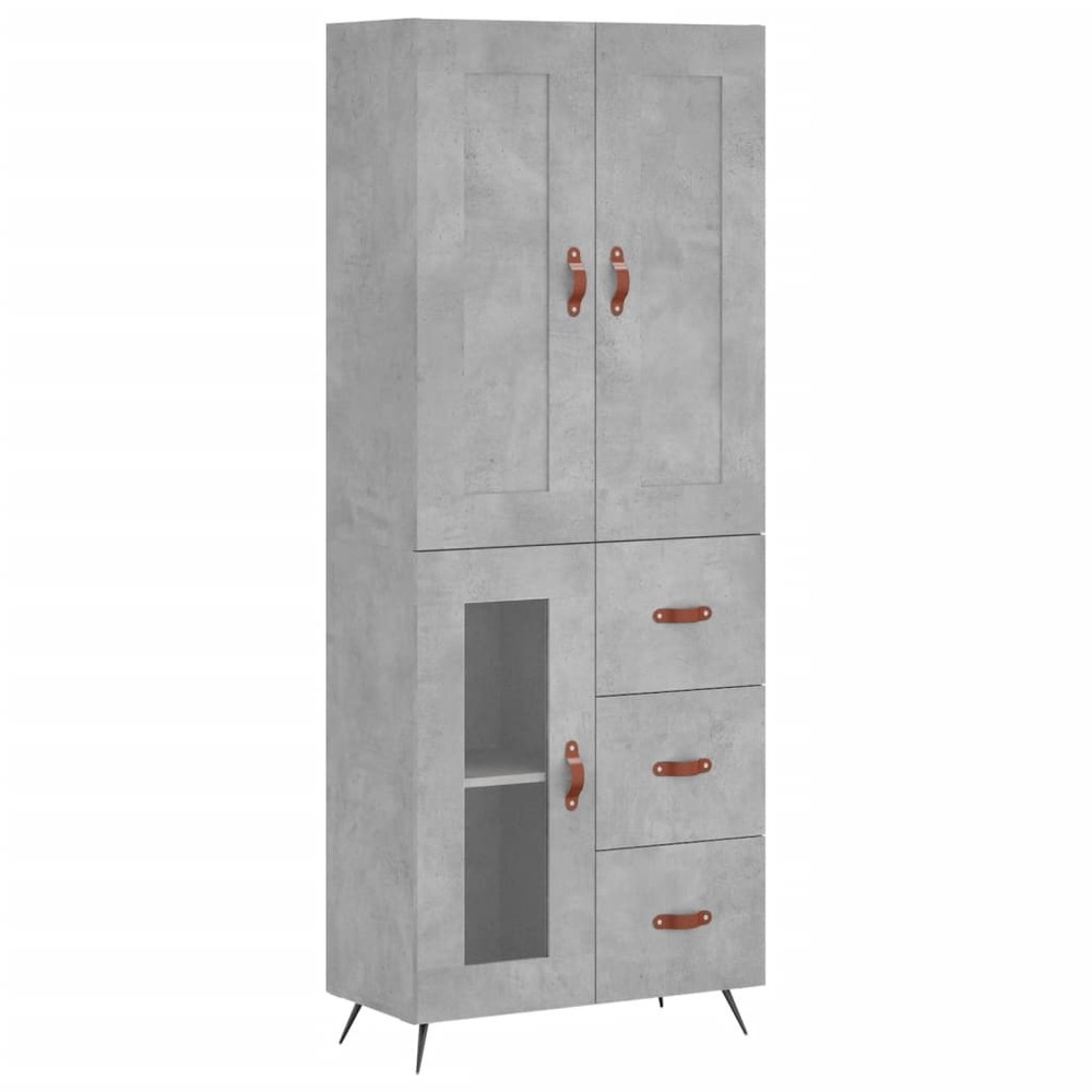 Buffet bahut commode armoire meuble de rangement organisateur cuisine salle de séjour salon haut 69,5 x 34 x 180 cm bois d'in
