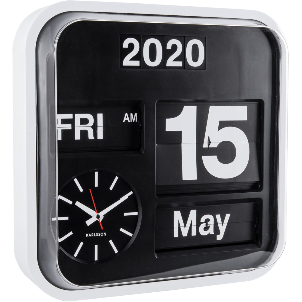 Horloge vintage big flip 43 cm blanc