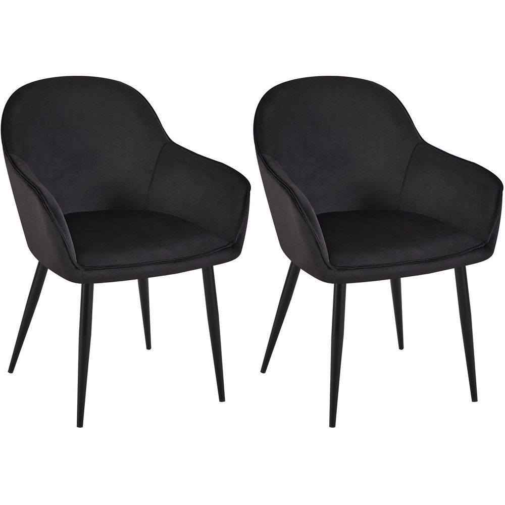 Lot de 2 chaises de salle à manger boise velours