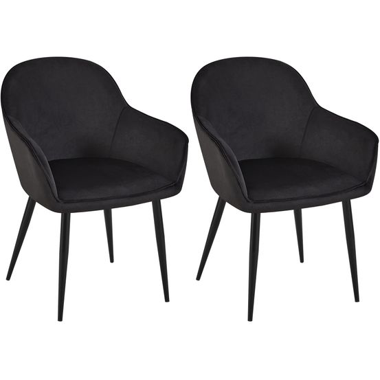 Lot de 2 chaises de salle à manger boise velours