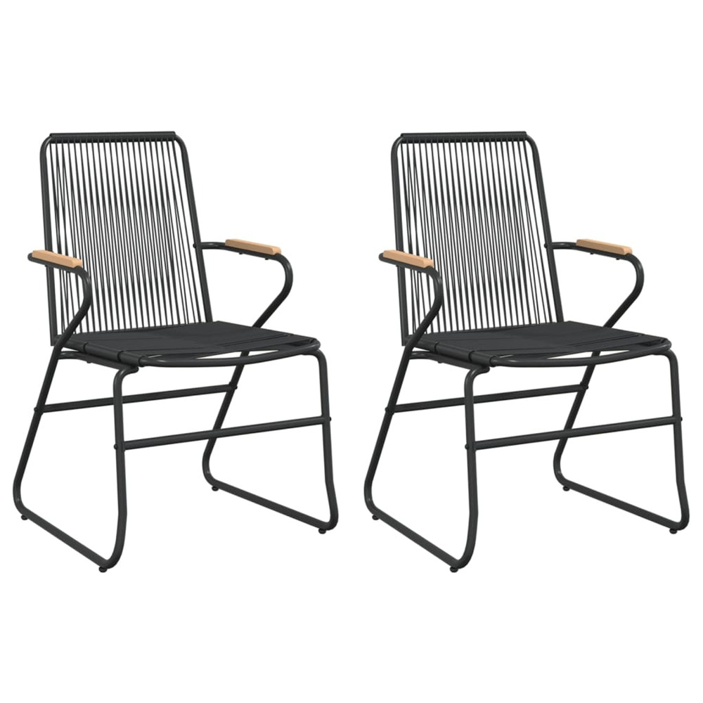 Chaises de jardin lot de 2 noir 58x59x85,5 cm rotin pvc
