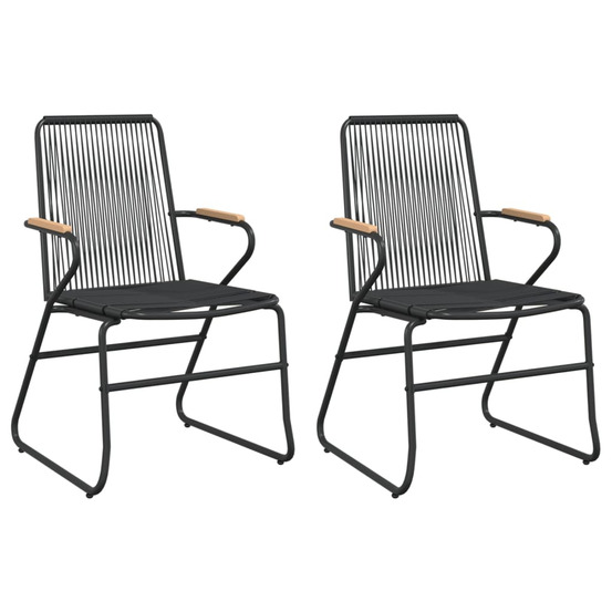 Chaises de jardin lot de 2 noir 58x59x85,5 cm rotin pvc