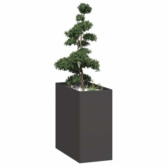 Potager surélevé en acier pour jardin terrasse noir 80x40x80 cm