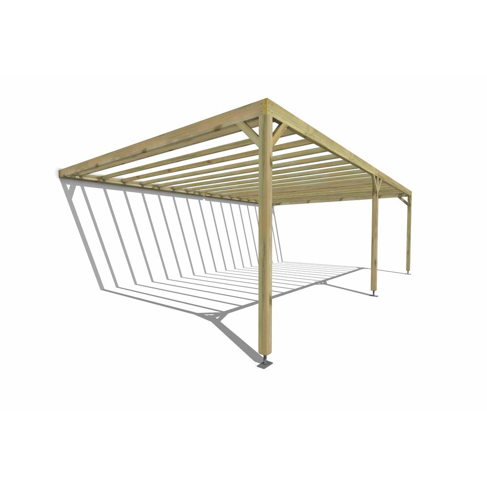 Pergola bois • 8m x 5m • adossée • sens profondeur • livraison comprise