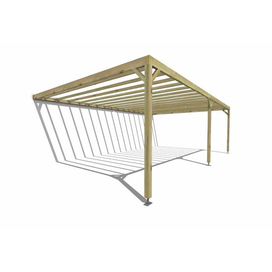 Pergola bois • 8m x 5m • adossée • sens profondeur • livraison comprise