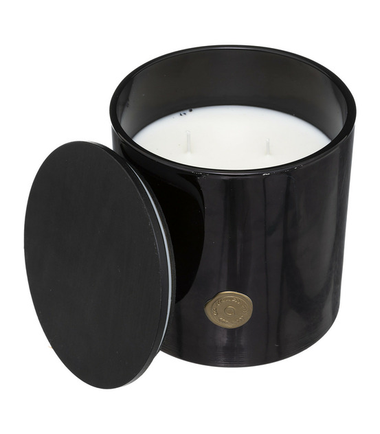 Bougie parfumée fruits des bois dans pot en verre noir 1200 g