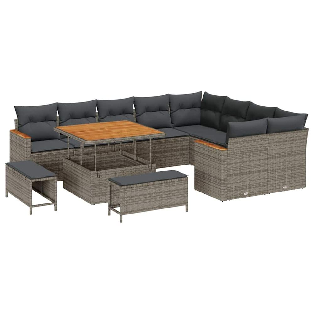 Ensemble de canapé de jardin 12 pc 9-nombre de places gris