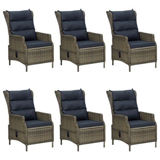 Ensemble à manger de jardin 7 pcs marron