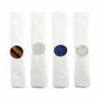 Lot de 4 ronds de serviette pierres multicolores