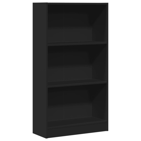 Bibliothèque noir 60x24x109 cm bois d'ingénierie