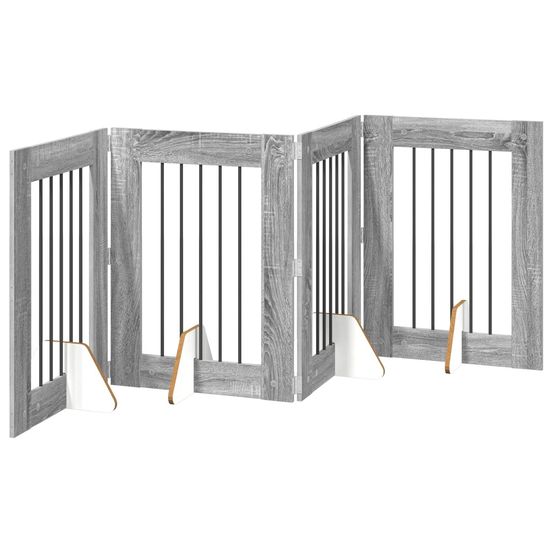 Porte de chien pliable avec supports 4 pc sonoma gris 241 cm