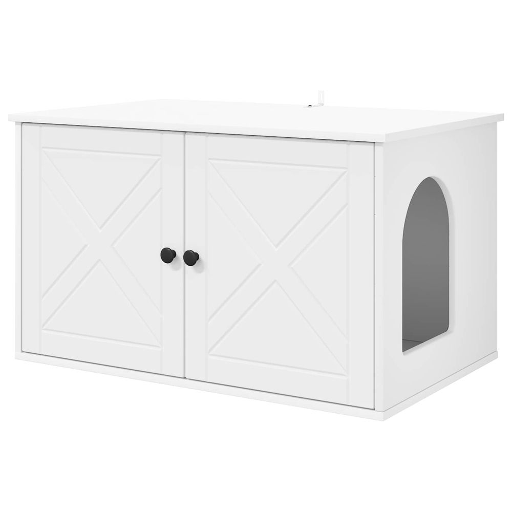 Maison pour chat blanc 85 x 55 x 50,5 cm bois d'ingénierie