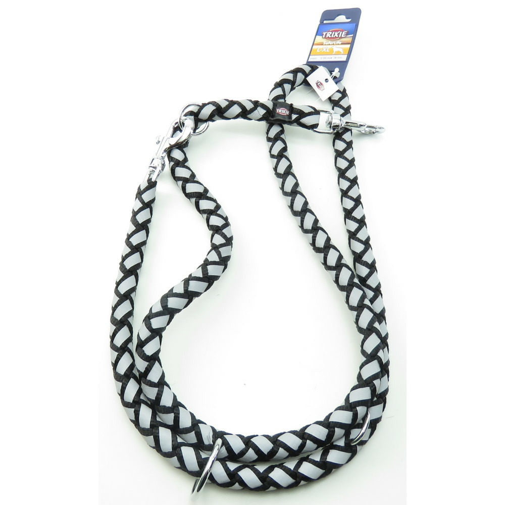 Laisse cavo reflect ø18mm x 2 m. l-xl réglable noir pour chien