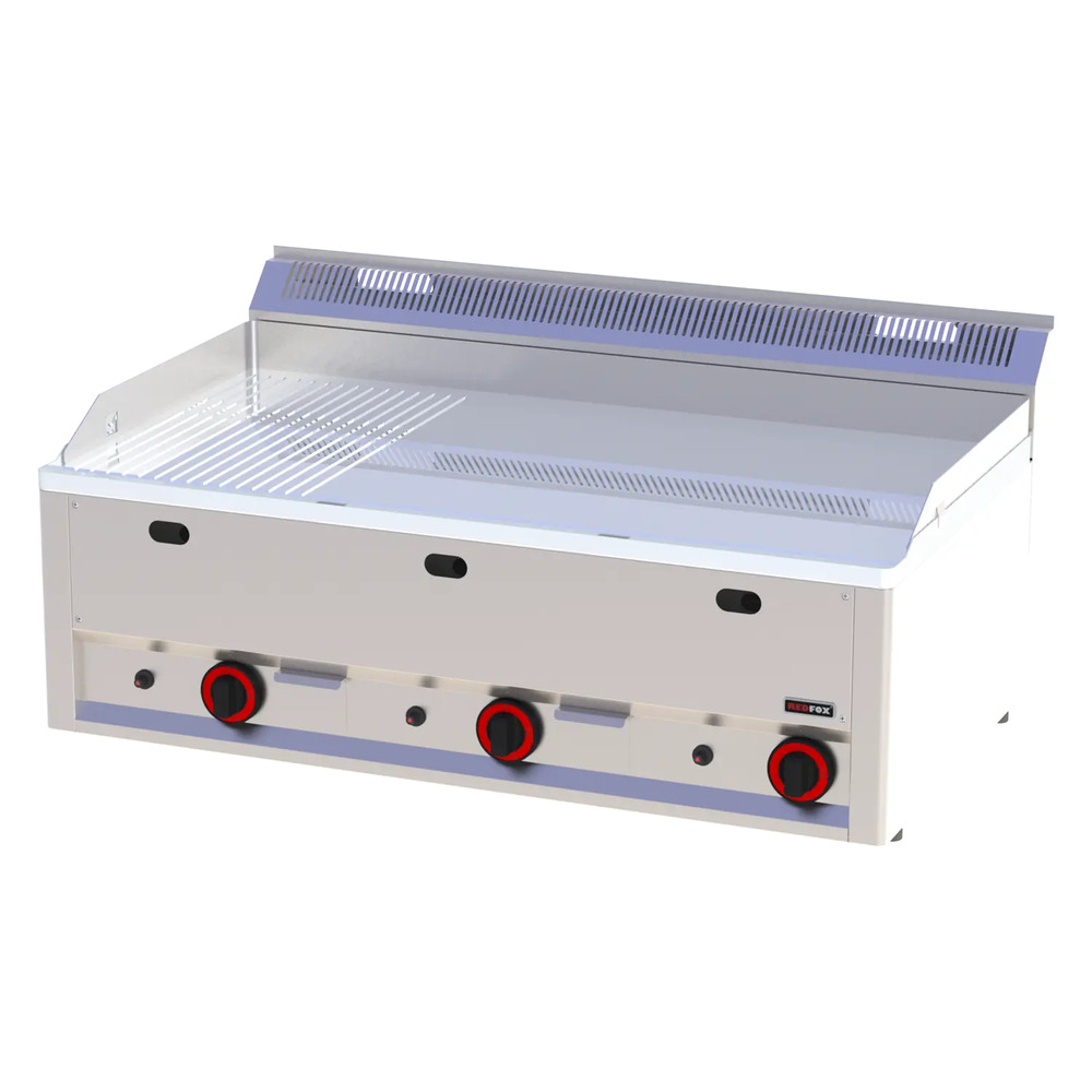 Plaque de cuisson 97x48 à gaz chromée combinée sans soubassement fthrc 90 gl - redfox