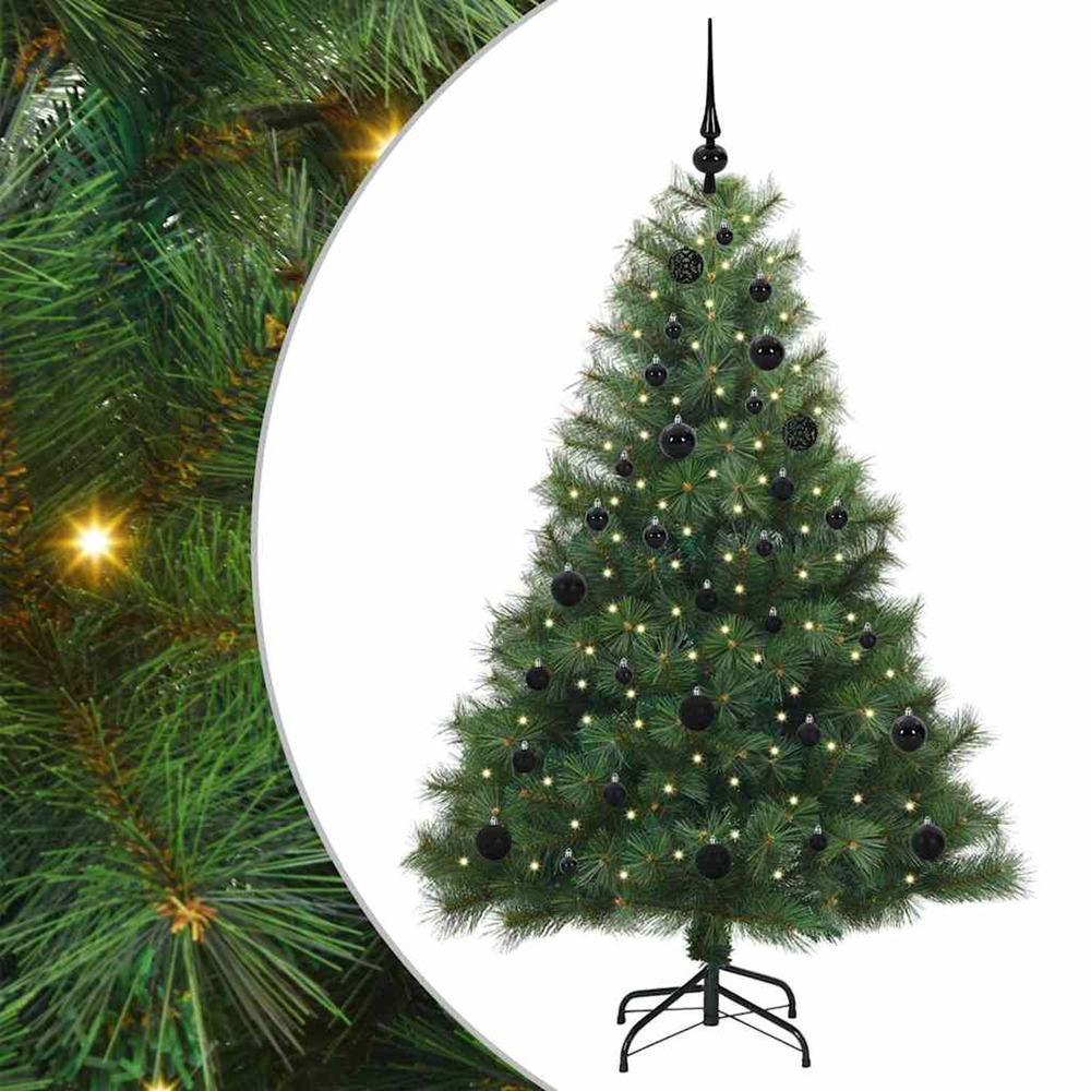 Sapin de noël artificiel avec 150 led vert 150 cm pe et pvc