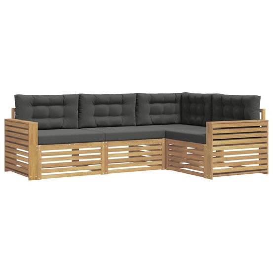 Ensemble de canapés d'extérieur 4 pc blanc et anthracite