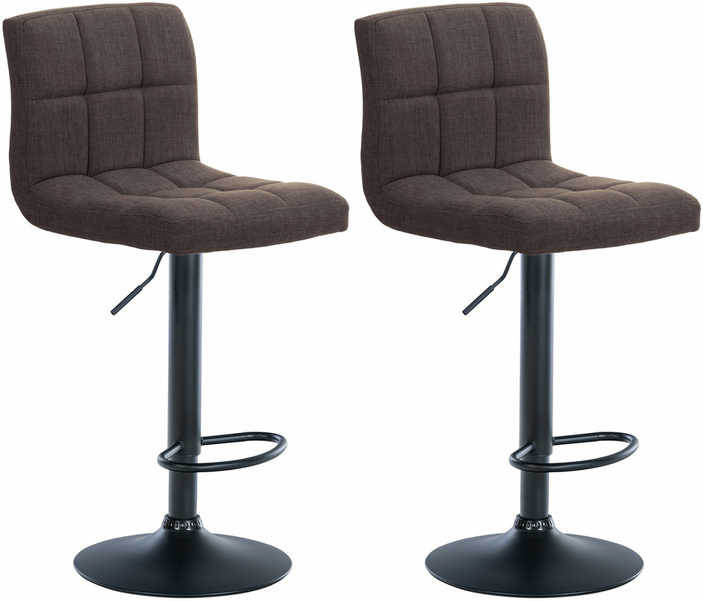 Lot de 2 tabourets de bar calma tissu noir