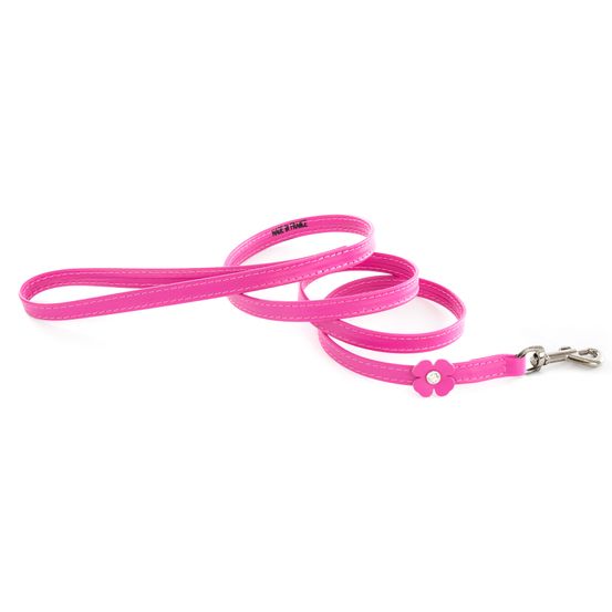 Martin sellier - laisse pour chiens en cuir pleine fleur martin sellier - collection trèfle - laisse avec strass swarovski cristal