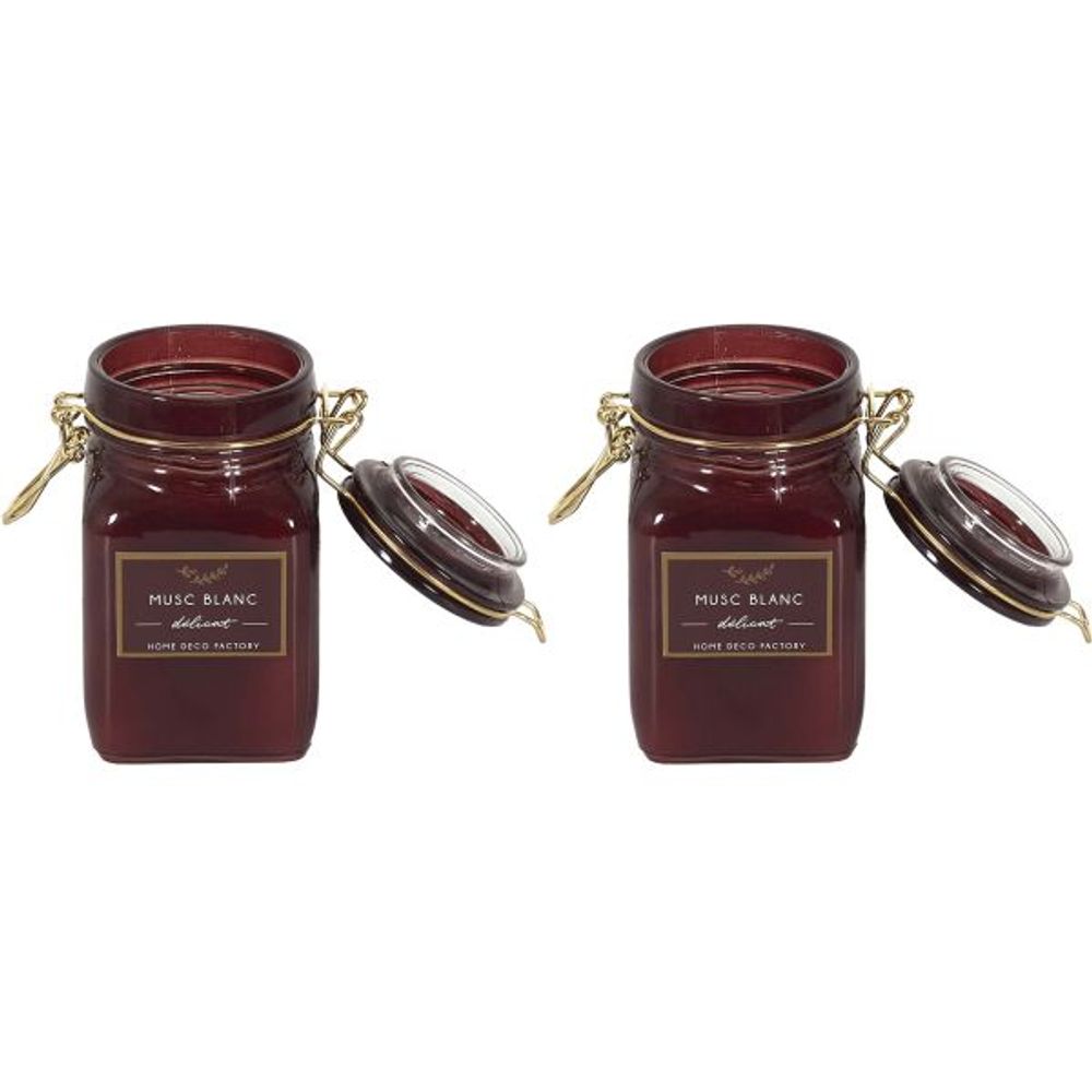 Bougie parfumée pot à clip apothicaire 9 x 6 x 11 cm (lot de 2)