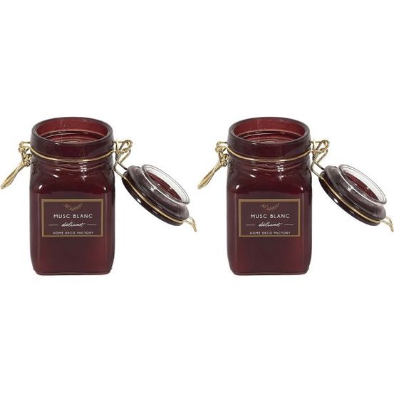 Bougie parfumée pot à clip apothicaire 9 x 6 x 11 cm (lot de 2)