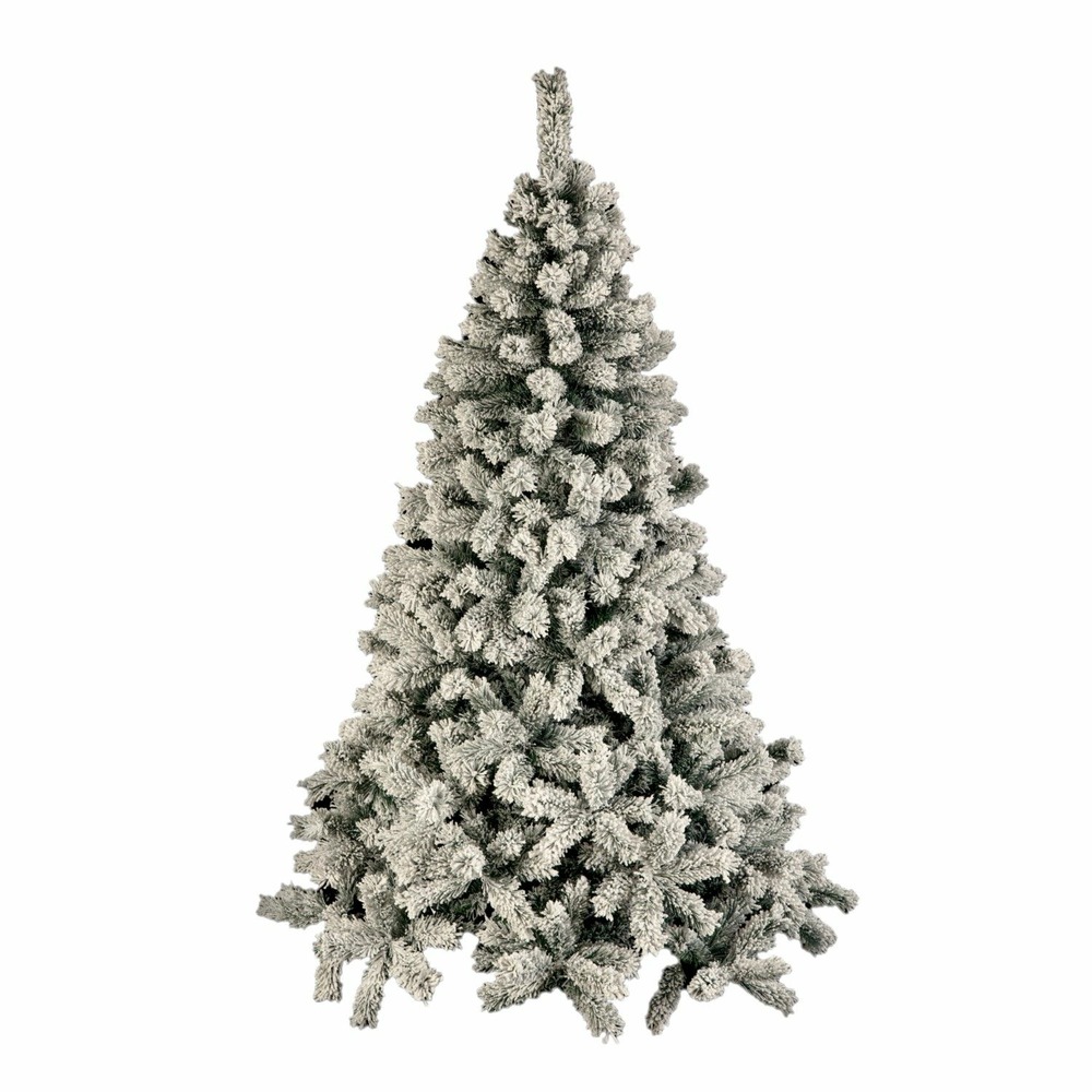 Sapin de noël artificiel effet enneigé windy peak - h. 180 cm - blanc