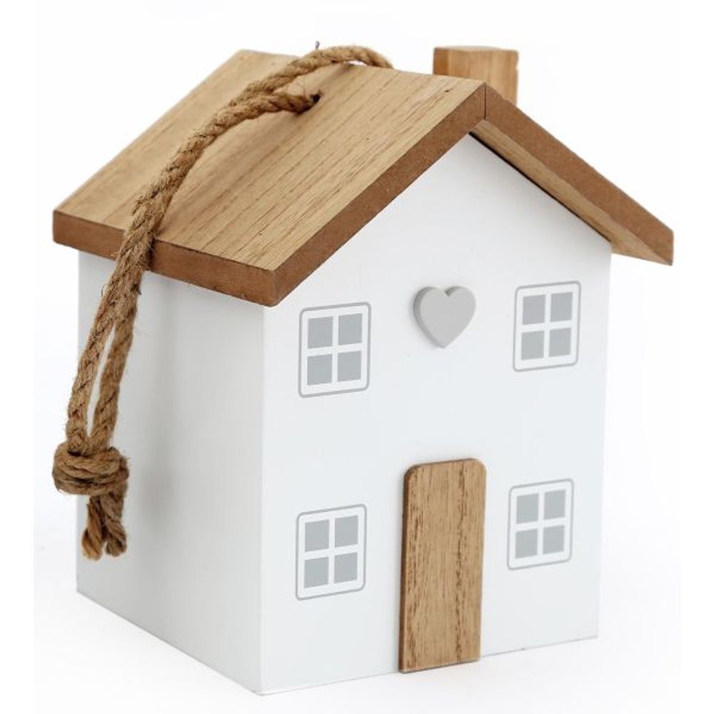 Bloc-porte en mdf maison 12 x 8.5 x 13 cm blanc