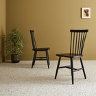 Lot de 2 chaises noires à barreaux en bois d'hévéa. Romie. L 50.8 x p 44.2 x h 90cm