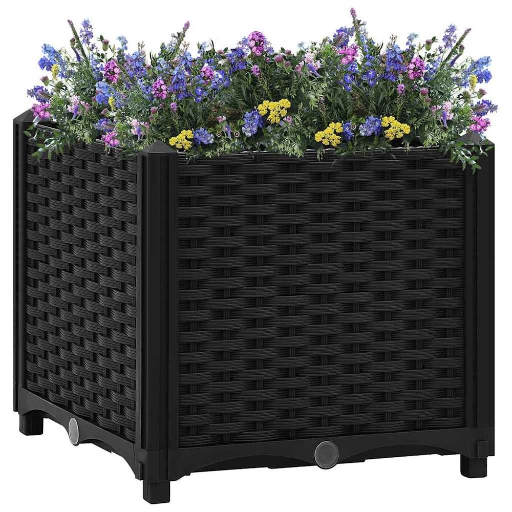 Carré potager surélevé 40x40 cm en polypropylène pour balcon et herbes noir