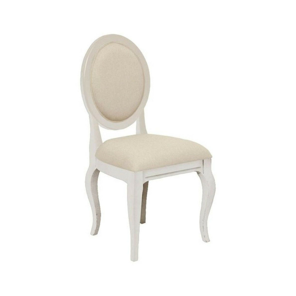 Lot de 2 chaises médaillon bois blanc - manoir interior's