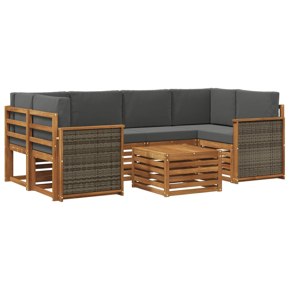 Ensemble de canapés d'extérieur 7 pcs naturel et anthracite