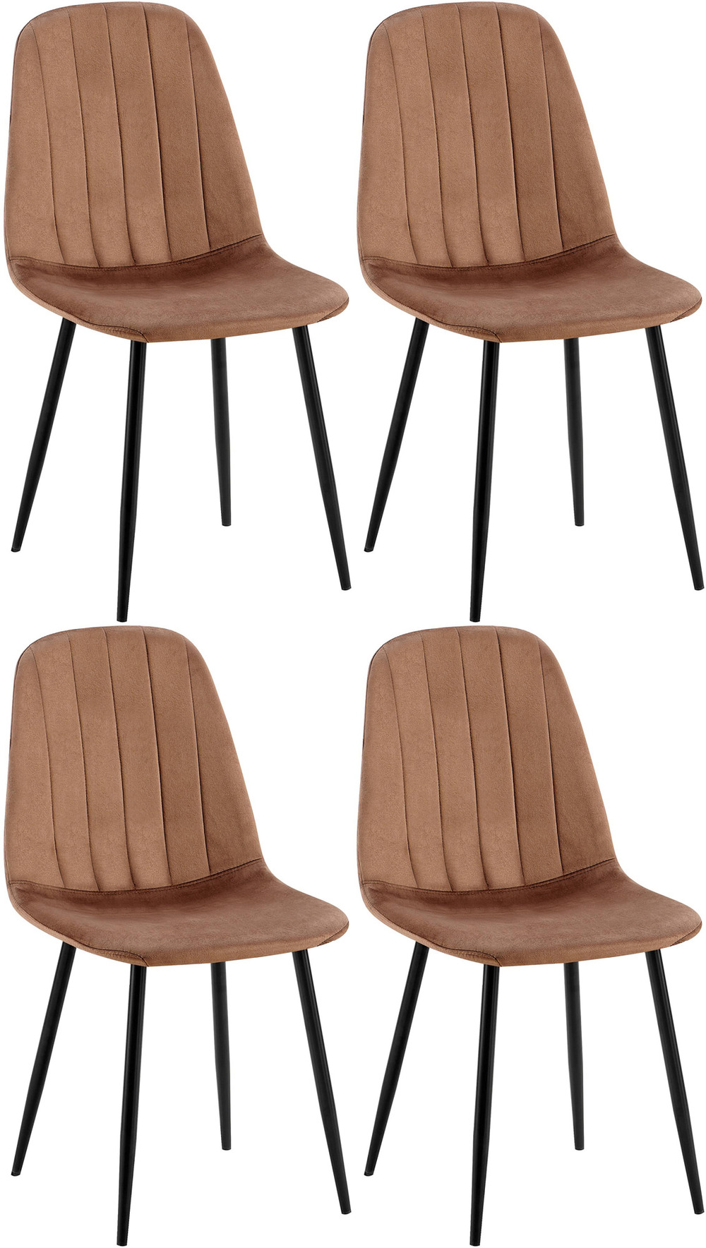 Lot de 4 chaises de salle à manger baxter en velours