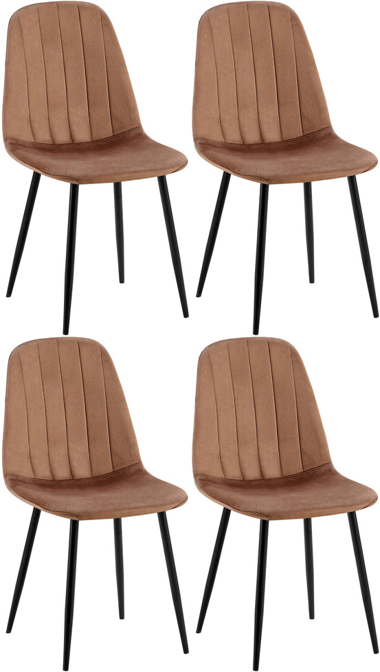 Lot de 4 chaises de salle à manger baxter en velours