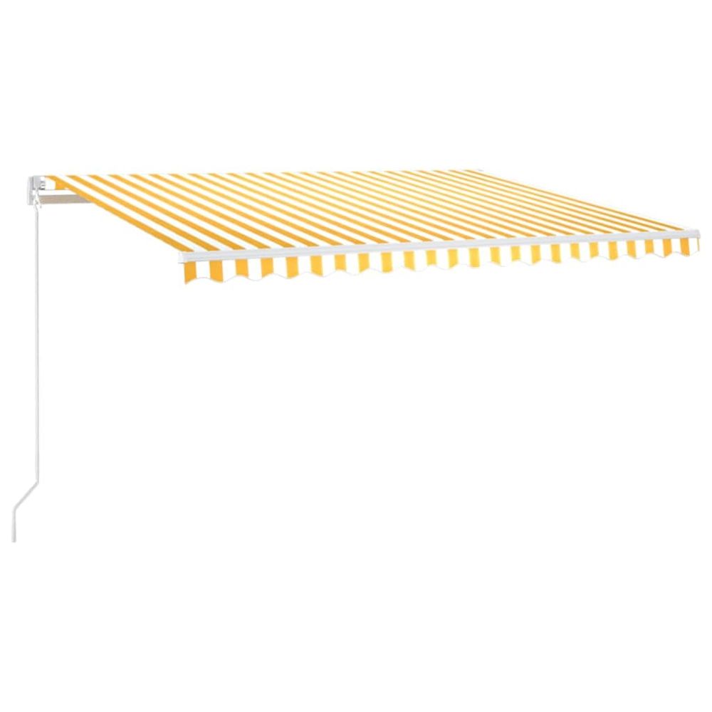 Auvent manuel rétractable avec led 400x300 cm jaune et blanc