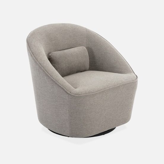 Fauteuil pivotant 360 en tissu avec coussin