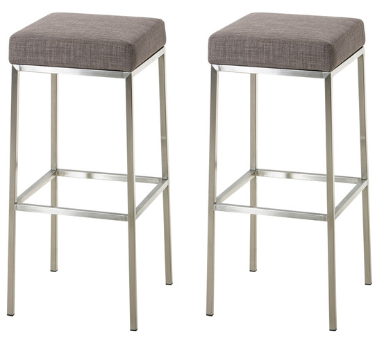 Lot de 2 tabourets de bar montreal 85 tissu inox