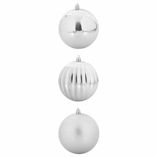 Ensemble de boules de noël 3 pcs argent plastique