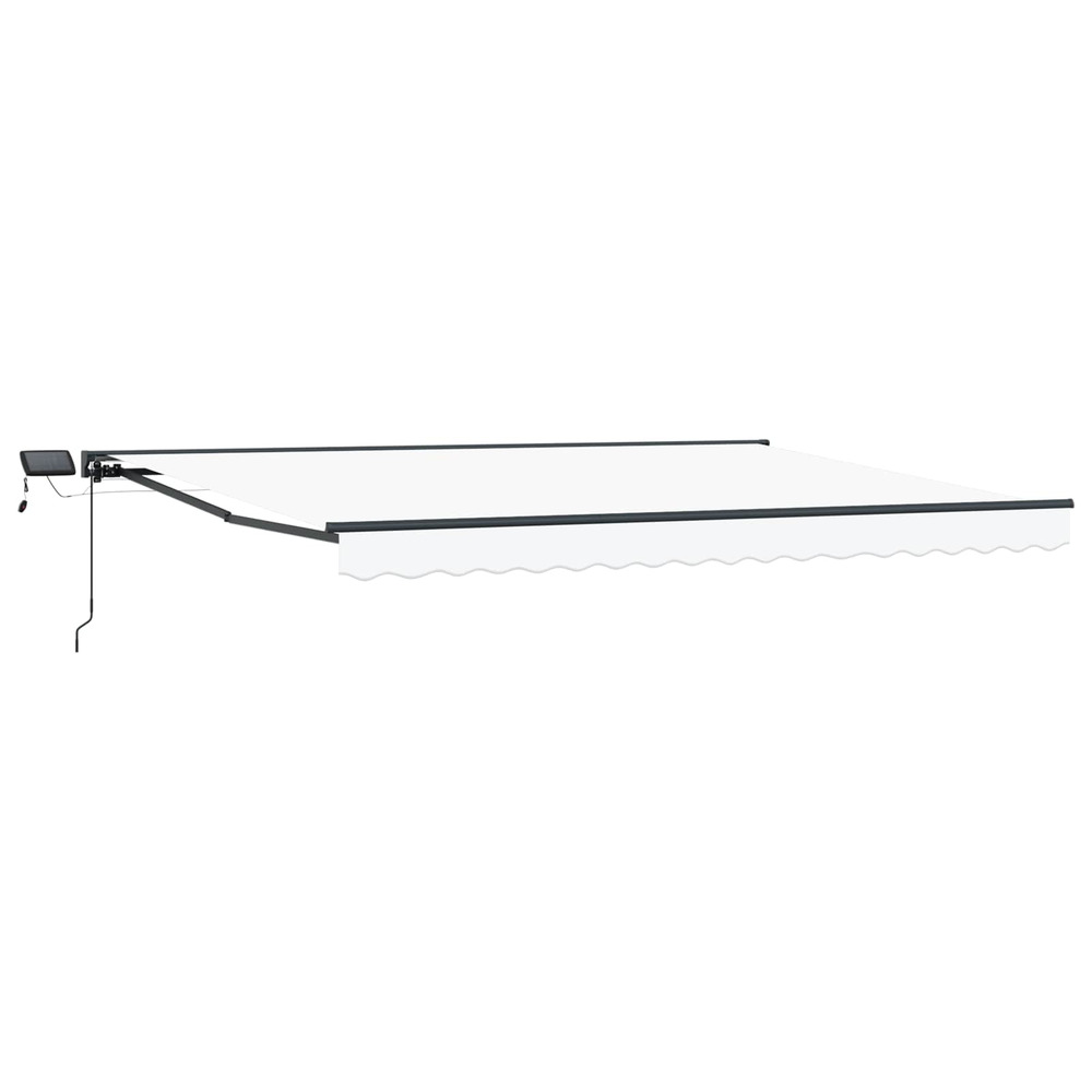 Cadre de store manuel avec leds blanc et anthracite 4 × 3,5 m