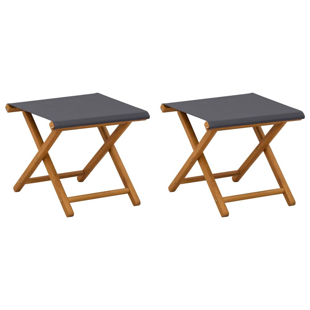 Chaise longue 2 pcs bois d'eucalyptus massif gris bain de soleil