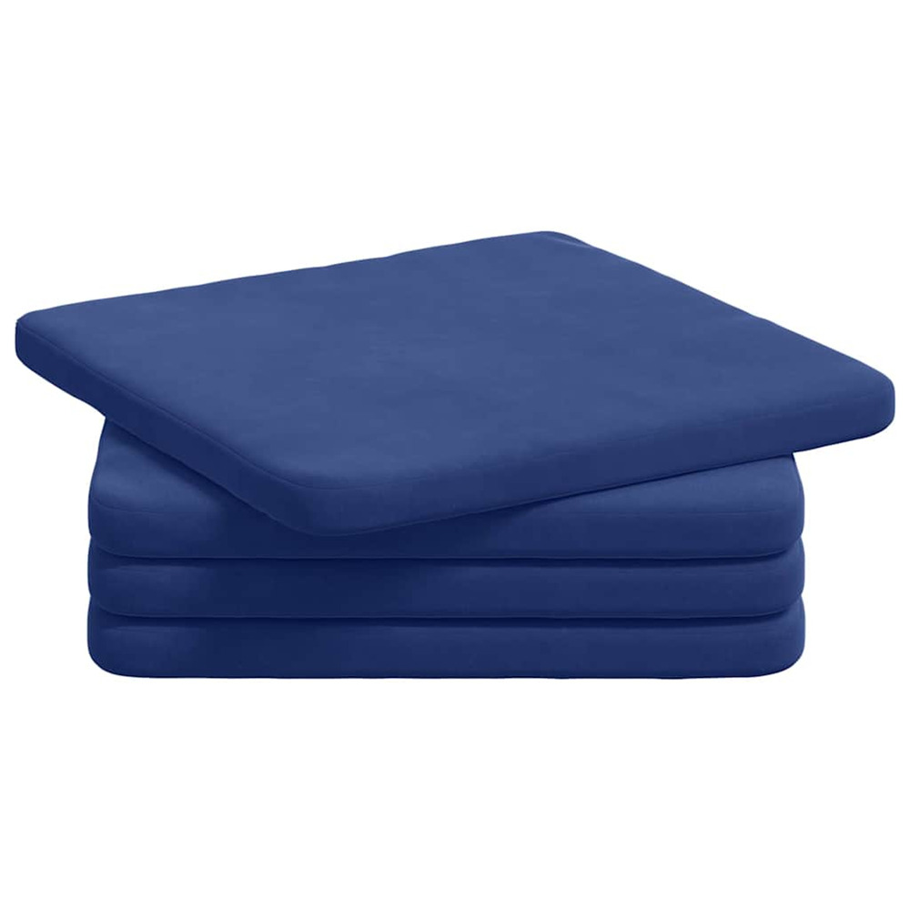 Coussins de siège 4 pcs bleu police 40 x 40 x 3 cm velours