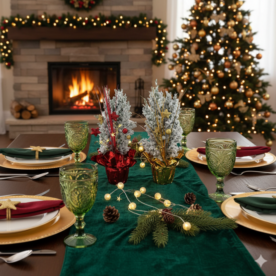 Elwoodii floqué p9cm avec pic feu d'artifice et colerette or