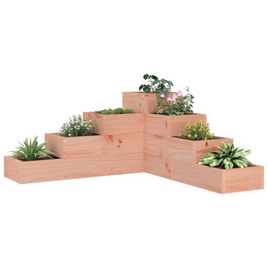 Jardinière d'angle 4 niveaux en bois de douglas pour jardin balcon